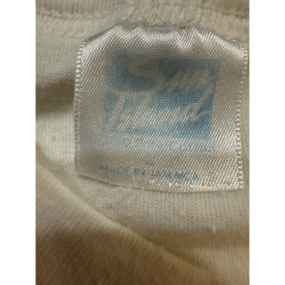 Vintage Red Stripe Reggae Shirt Mens Medium White Jamaica Beer Graphic Promo 90s - Picture 4 of 8